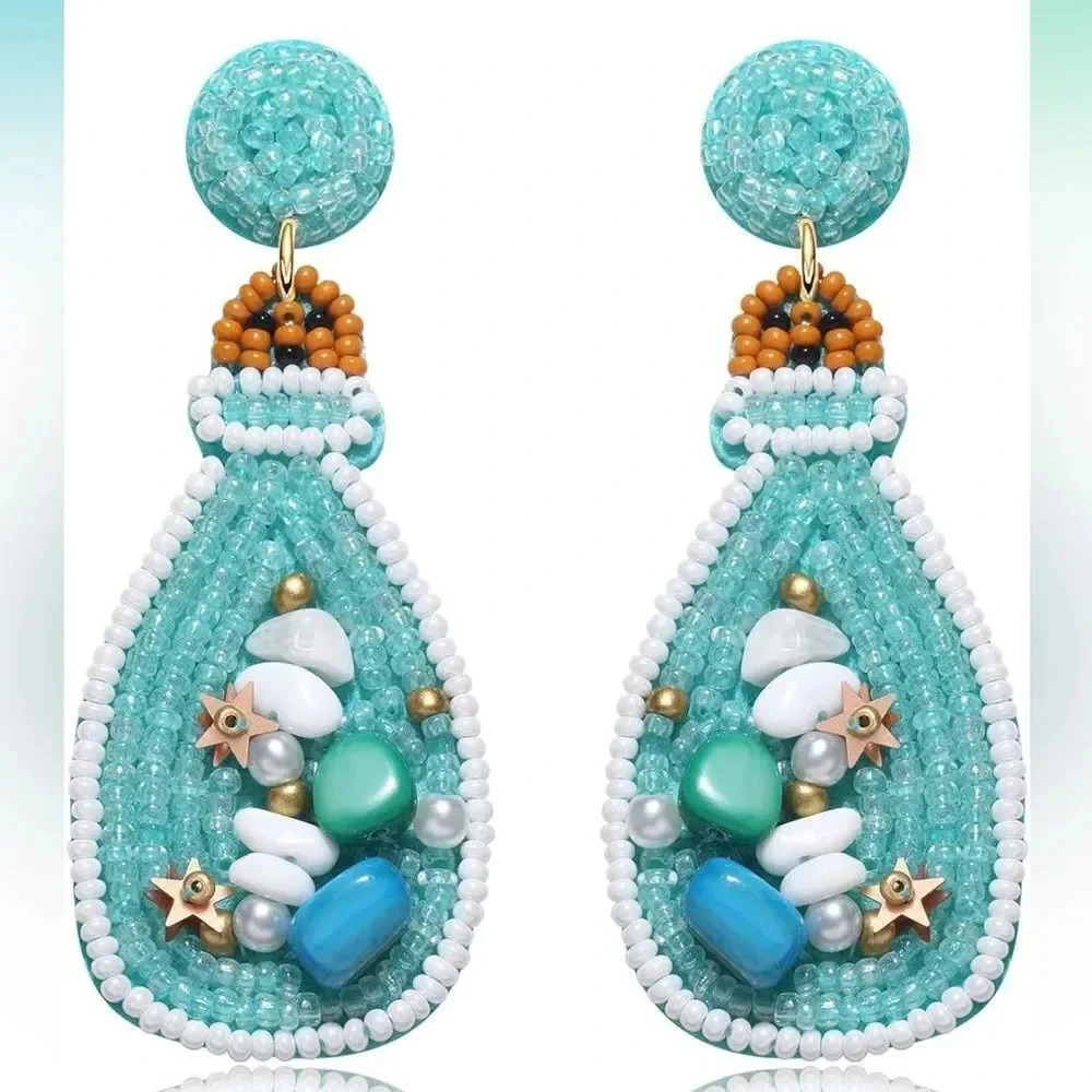 Blue Drift Ocean Bottle Earrings